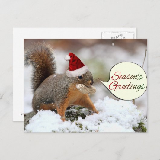 Vierkantje met kermis in sneeuw feestdagenkaart (Voorkant / Achterkant)