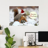 Vierkantje met kermis in sneeuw poster (Thuiskantoor)