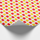 Vierkantjes 02 - Rood en ambergeel Cadeaupapier (Hoek)