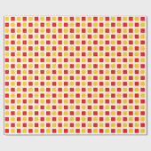 Vierkantjes 02 - Rood en ambergeel Cadeaupapier (Vlak)