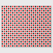 Vierkantjes 02 - Rood en zwart Cadeaupapier (Vlak)