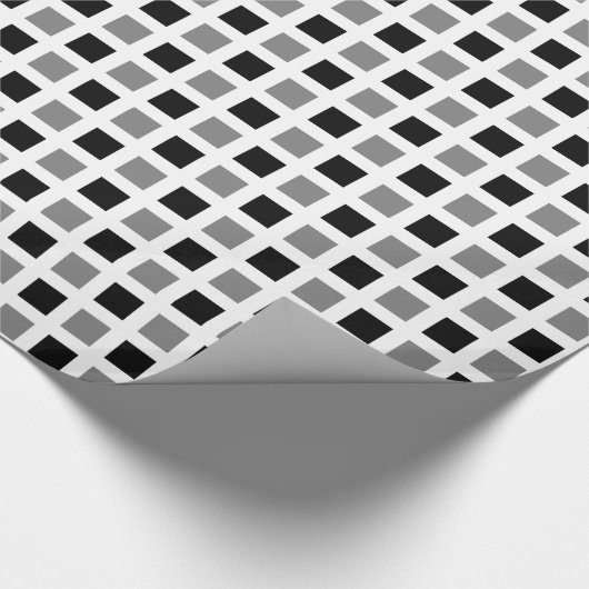 Vierkantjes 02 - zwart en grijs cadeaupapier (Hoek)