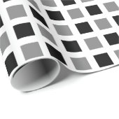 Vierkantjes 02 - zwart en grijs cadeaupapier (Rol Hoek)