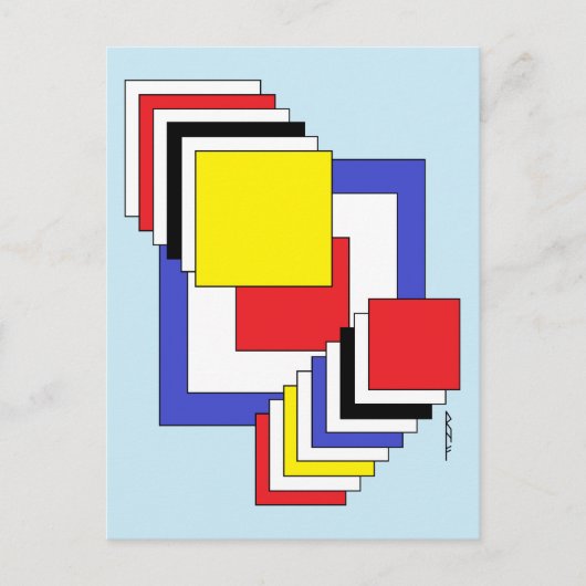 Vierkantjes Abstract Briefkaart (Voorkant)