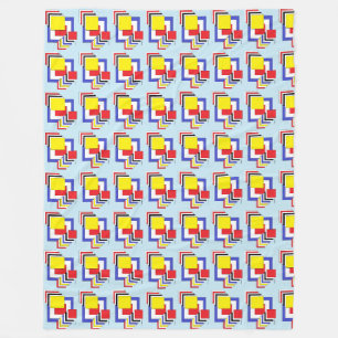 Vierkantjes Abstract Fleece Deken