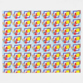 Vierkantjes Abstract Fleece Deken (Voorkant (Horizontaal))