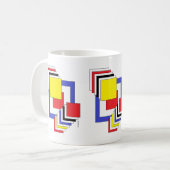 Vierkantjes Abstract Koffiemok (Voorkant links)