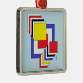 Vierkantjes Abstract Metalen Ornament (Rechts)