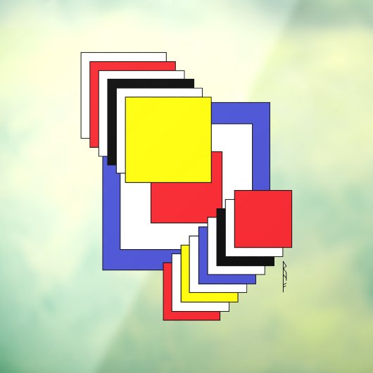 Vierkantjes Abstract Raamsticker (Vel 3)