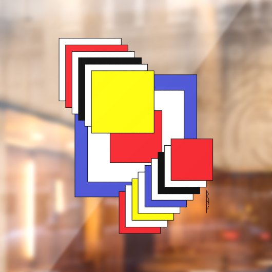 Vierkantjes Abstract Raamsticker (Vel 2)