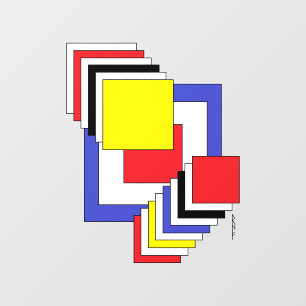 Vierkantjes Abstract Raamsticker