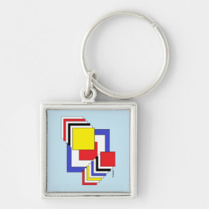 Vierkantjes Abstract Sleutelhanger