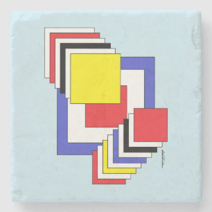 Vierkantjes Abstract Stenen Onderzetter