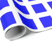 Vierkantjes - Blauw op wit Cadeaupapier (Rol Hoek)