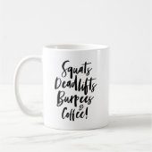 Vierkantjes, doden, Burpees en koffie! Zwart scrip Koffiemok (Links)