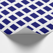 Vierkantjes - Donkere marineblauw op wit Cadeaupapier (Hoek)