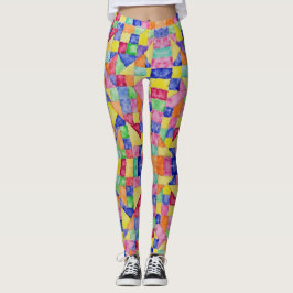 Vierkantjes, driehoeken, diamanten Naadloos patroo Leggings