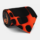 Vierkantjes en cirkels 3D Sinaasappel Urban Patter Stropdas (Opgerold)