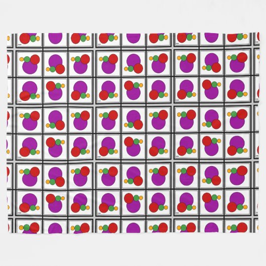 Vierkantjes en cirkels Abstract Fleece Deken (Voorkant (Horizontaal))