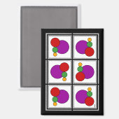 Vierkantjes en cirkels Abstract Magneet (Voorkant / Achterkant)