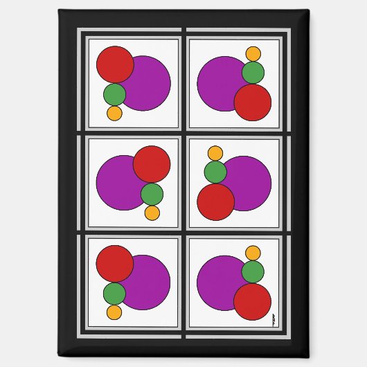 Vierkantjes en cirkels Abstract Magneet (Voorkant)