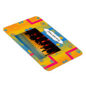 Vierkantjes en cirkels abstract ontwerp magneet (Rechterzijde)