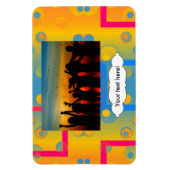 Vierkantjes en cirkels abstract ontwerp magneet (Verticaal)