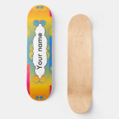Vierkantjes en cirkels abstract ontwerp skateboard (Voorkant)