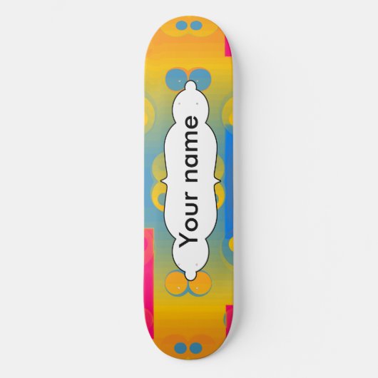 Vierkantjes en cirkels abstract ontwerp skateboard (Voorkant)