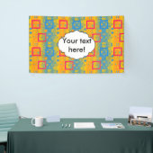Vierkantjes en cirkels abstract ontwerp spandoek (Beurs)