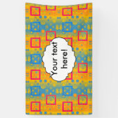 Vierkantjes en cirkels abstract ontwerp spandoek (Verticaal)