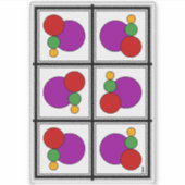 Vierkantjes en cirkels Abstract Sticker (Voorkant)