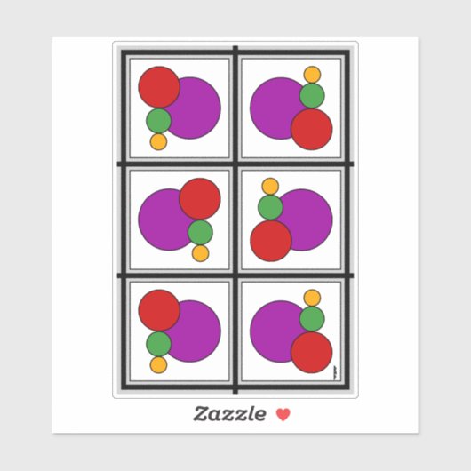 Vierkantjes en cirkels Abstract Sticker (Vel)