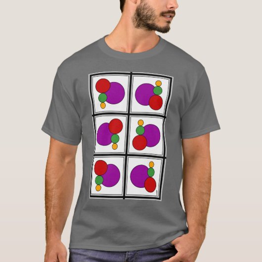 Vierkantjes en cirkels Abstract T-shirt (Voorkant)