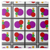 Vierkantjes en cirkels Abstract Tegeltje (Voorkant)