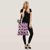 Vierkantjes en cirkels Abstract Tote Bag (Op model)