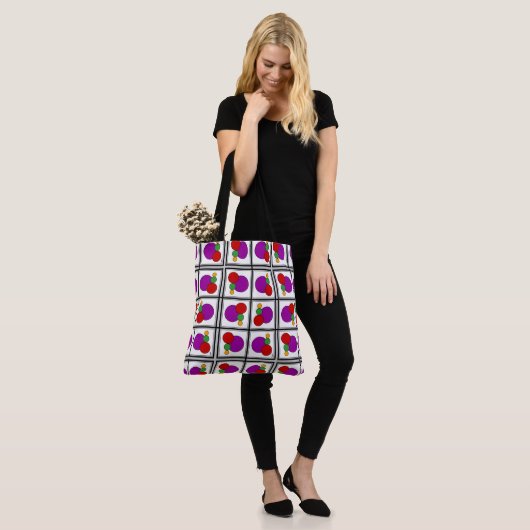 Vierkantjes en cirkels Abstract Tote Bag (Op model)