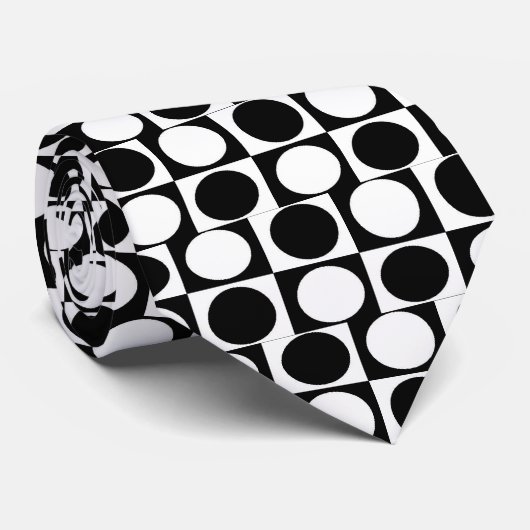 Vierkantjes en cirkels stropdas (Opgerold)