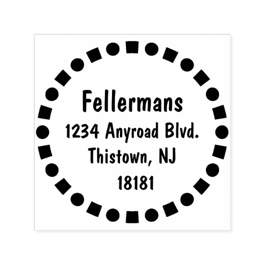 Vierkantjes en cirkels  zelfinktende stempel (Design)