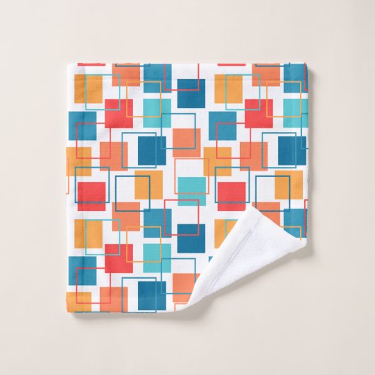 Vierkantjes en contouren bad handdoek (Wasdoekje)