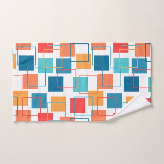 Vierkantjes en contouren bad handdoek (Handdoek)