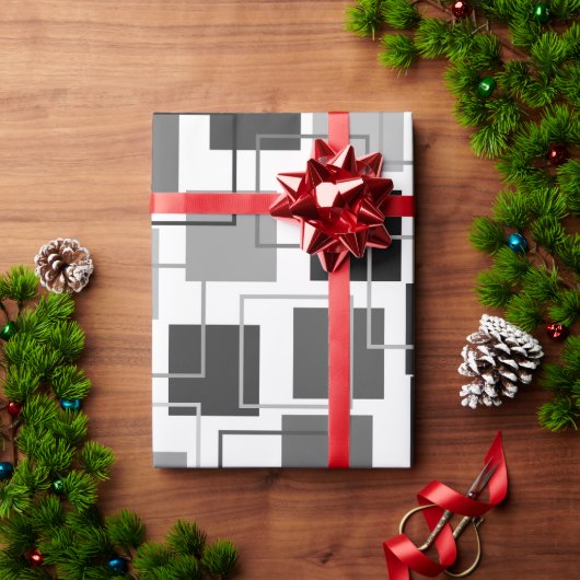 Vierkantjes en contouren cadeaupapier (Feestdagen Geschenken)