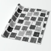 Vierkantjes en contouren cadeaupapier (Uitgerold)