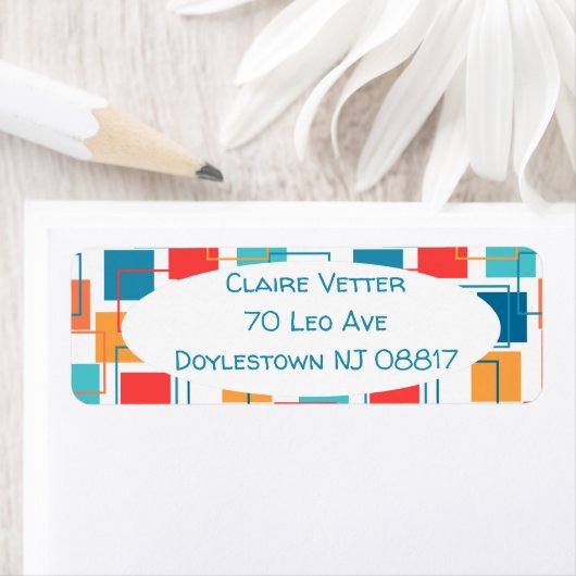 Vierkantjes en contouren etiket (Insitu)