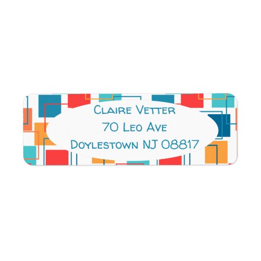 Vierkantjes en contouren etiket (Voorkant)