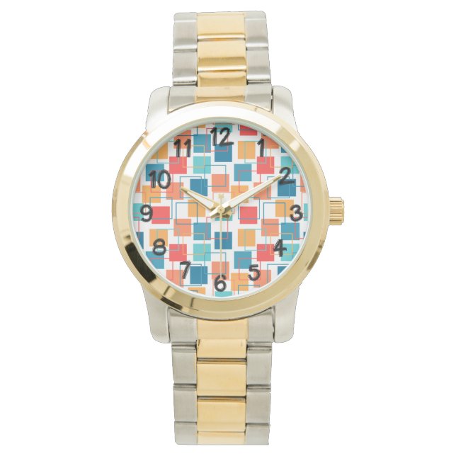 Vierkantjes en contouren horloge (Voorkant)