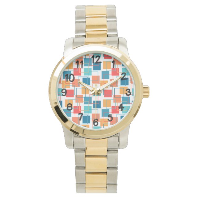 Vierkantjes en contouren horloge (Voorkant)