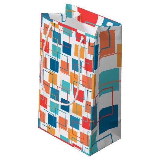 Vierkantjes en contouren klein cadeauzakje (Achterkant Gekanteld)