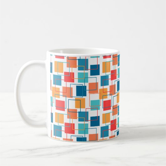 Vierkantjes en contouren koffiemok (Links)