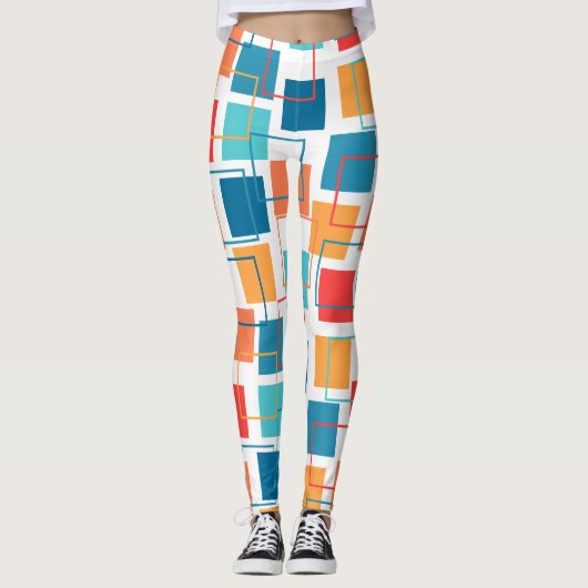 Vierkantjes en contouren leggings (Voorkant)